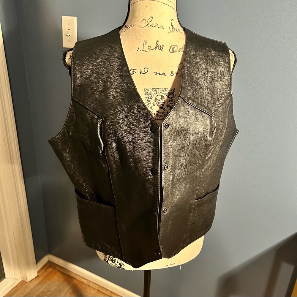 Leather King Motorcycle Buffalo Nickle Vest